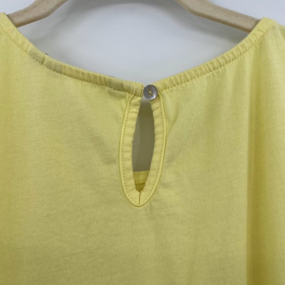 Soft Surroundings Angelwing Top Embroidered Floral‎ Keyhole Yellow Size Medium - Picture 5 of 7